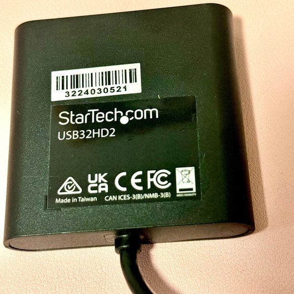 Black USB to Dual 4k HDMI Splitter Adapter for Monitor Extension Multi Screen - Picture 3 of 3